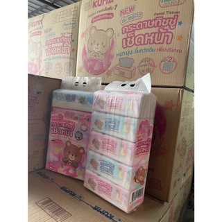 กระดาษเช็ดหน้าคุมะ KUMA แพ็ค 5 ห่อๆละ 168 + 12 แผ่นรวม 900 แผ่น รุ่นใหม่