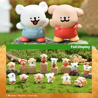 M&G LIFE x Maltese dog Happy Farm Series Blind Box ตุ๊กตาผ้าพลัชแบบสุ่มสำหรับตกแต่งโต๊ะทำงาน（ห้าชิ้นในหนึ่งแพ็ค）