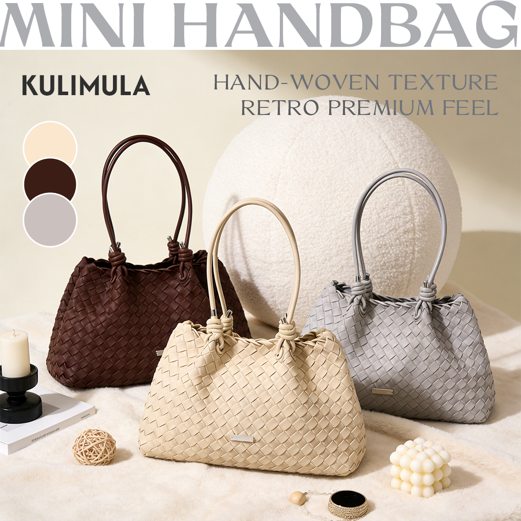 KURI | KULIMULA กระเป๋าโตทอผ้า JARDIN BAG | กระเป๋าสานผ้าใยกาแฟ สไตล์วินเทจ | กระเป๋าสะพายไหล่ ความจ