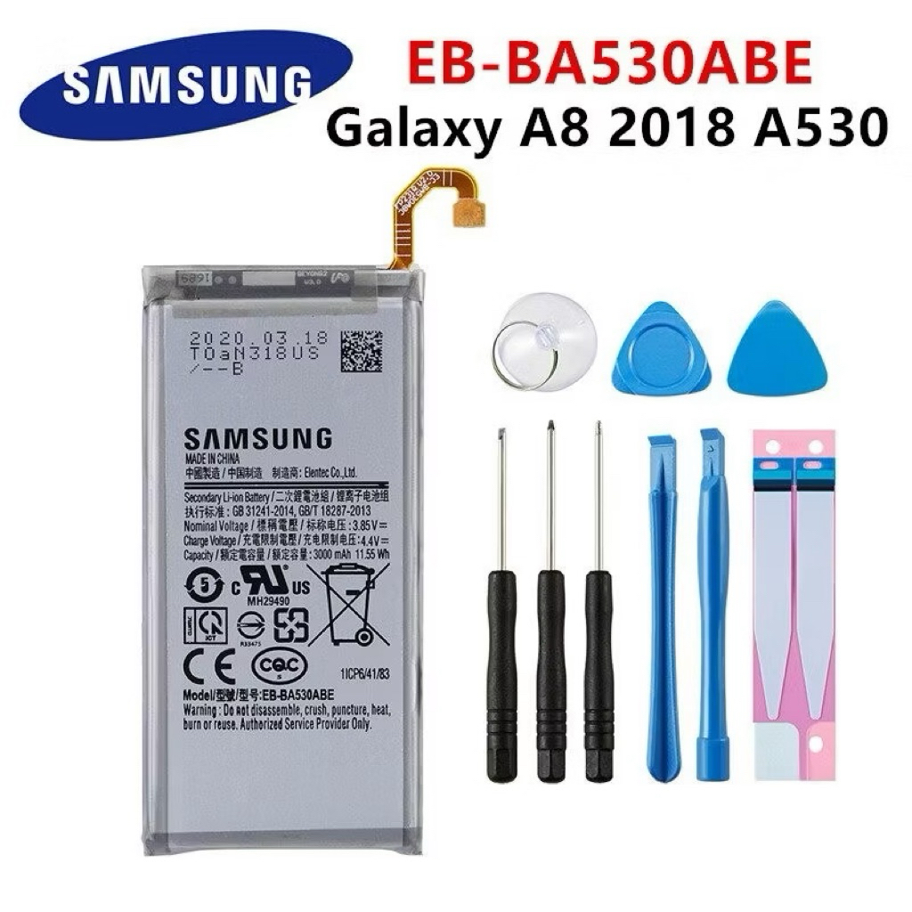 SAMSUNG Original EB-BA530ABE แบตเตอรี่3000MAh สำหรับ Samsung Galaxy A8 2018 A530 SM-A530 A530F A530K