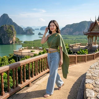 สไบใส่คู่ยีนส์ ห่มสไบใส่ยีนส์ (สไบอย่างเดียว)