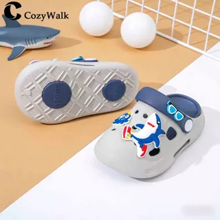 CozyWalk รองเท้าเด็ก 🦈 ลายฉลาม 3D วัสดุ EVA ใส่สบาย กันลื่น กันน้ำ มีสายรัดส้น พร้อมส่งในไทย