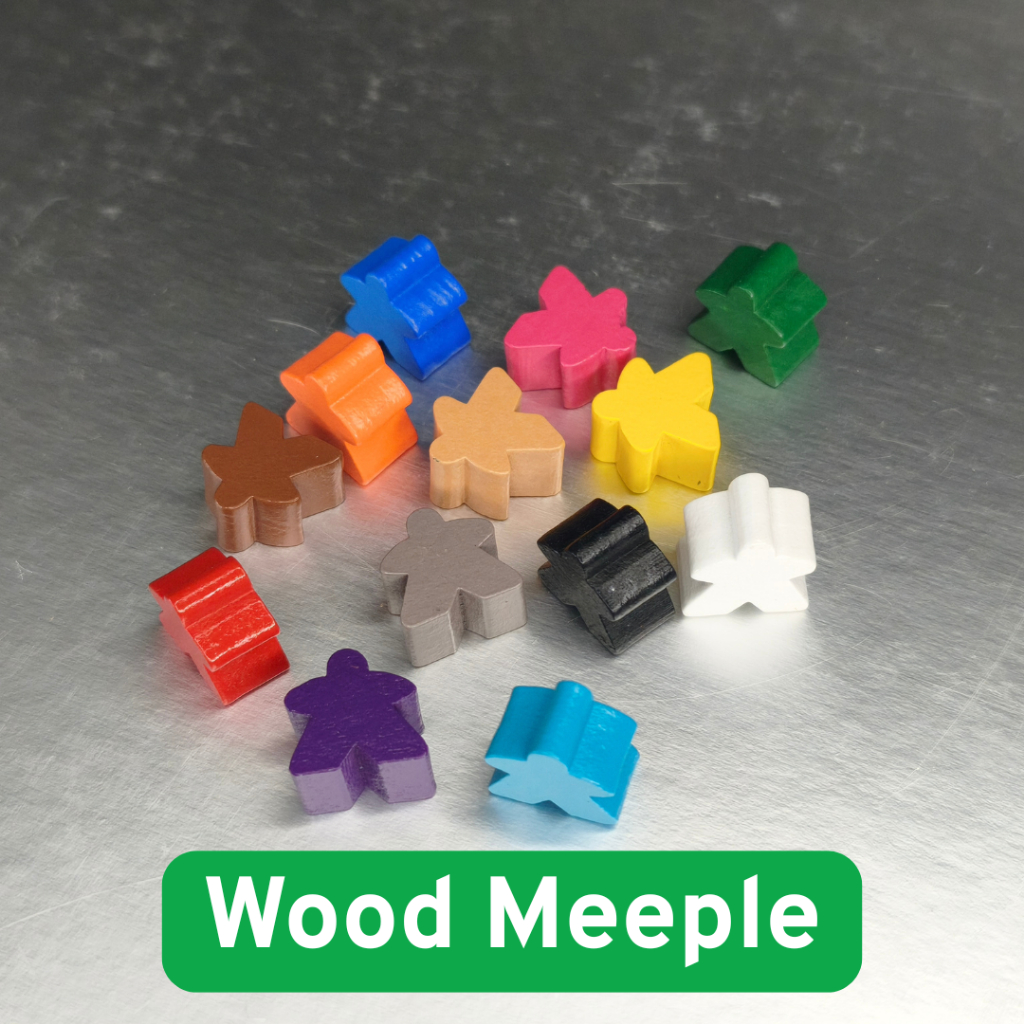 Wood Meeple Token โทเคน มีเปิ้ล ไม้ หลากสี สำหรับบอร์ดเกม เช่น carcassonne หรือทดแทนเกมอื่นๆ