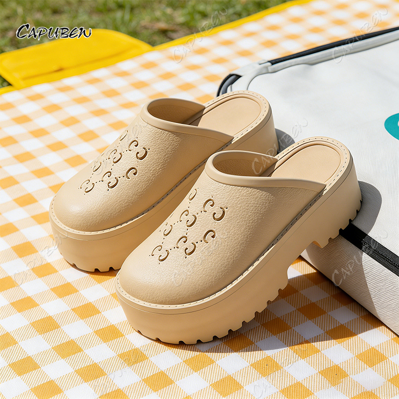 CAPUBEW รองเท้าแตะแฟชั่นพื้นหนา งานดี ทรงสวย วัสดุที่ใช้มีคุณภาพ ใส่แล้วสวย หรูดูแพงสุดๆ#07