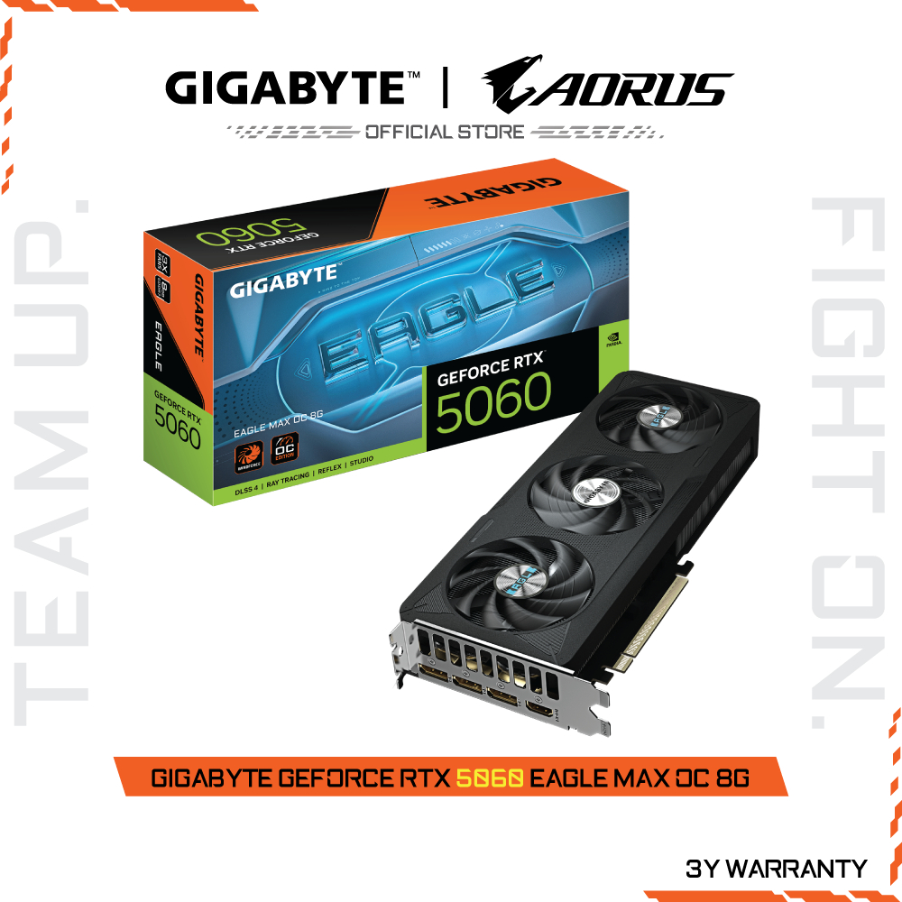 GIGABYTE GeForce RTX 5060 EAGLE MAX OC 8G (VGA Card) GV-N5060EAGLEMAX OC-8GD