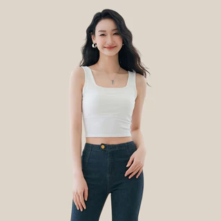 WsimpleBra | Gaia Crop Top เสื้อกล้าม ทรงครอป ไขว้หลัง มีบราในตัว เลิกใส่ชุดชั้นในและซิลิโคลปิดจุก