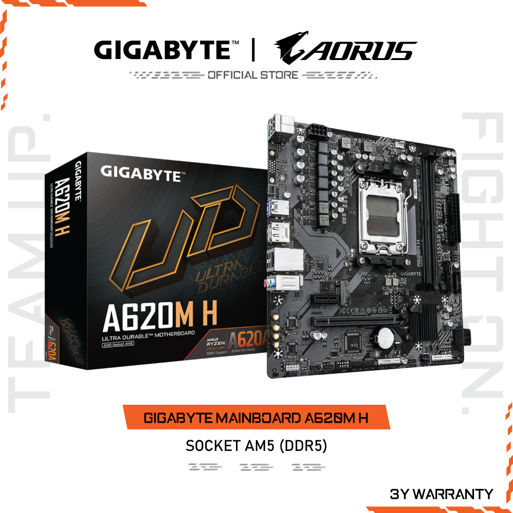 GIGABYTE MAINBOARD A620M H เมนบอร์ด A620M H-2.2