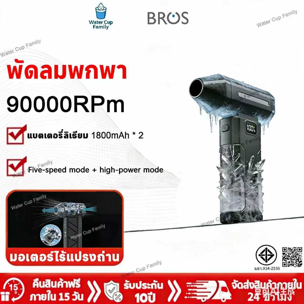 【Water】เครื่องเก็บฝุ่นแบบพกพาพัดลมรุนแรง 90000 Rpm มอเตอร์ไร้แปรง 60 ม./ส เครื่องเป่าผมขนาดเล็ก กำจัดฝุ่นอันทรงพลัง