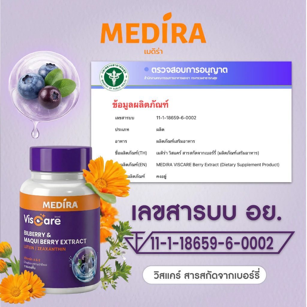 [ลดแรง 30%] Medira Viscare วิตามินบำรุงสายตา เพิ่มความชุ่มชื้น ปกป้องจากแสงสีฟ้า  by 4Care thumbnail 9