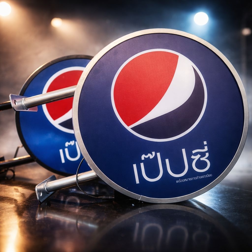 ป้ายไฟPepsi LED ทรงกลม สไตล์วินเทจ พร้อมขายึด ป้าย2ด้านหน้าเรียบ ตกเเต่งร้าน ตกเเต่งบ้าน ขนาด 40 CM.