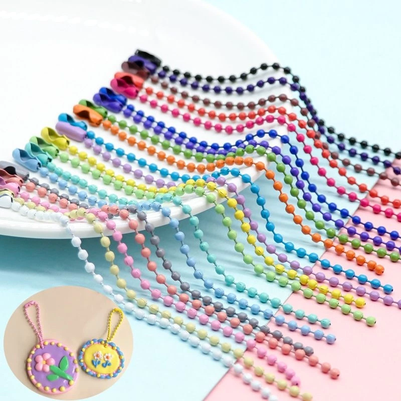 โซ่ไข่ปลา 100 เส้น สำหรับทำพวงกุญแจ และทำงาน DIY มีหลากหลายสีให้เลือก สินค้าพร้อมส่ง