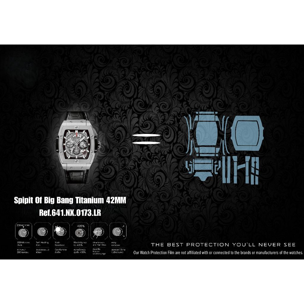ฟิล์มป้องกันรอยนาฬิกา Watch Protection Film for Hublot Spipit Of Big Bang Titanium 42MM Ref.641.NX.0