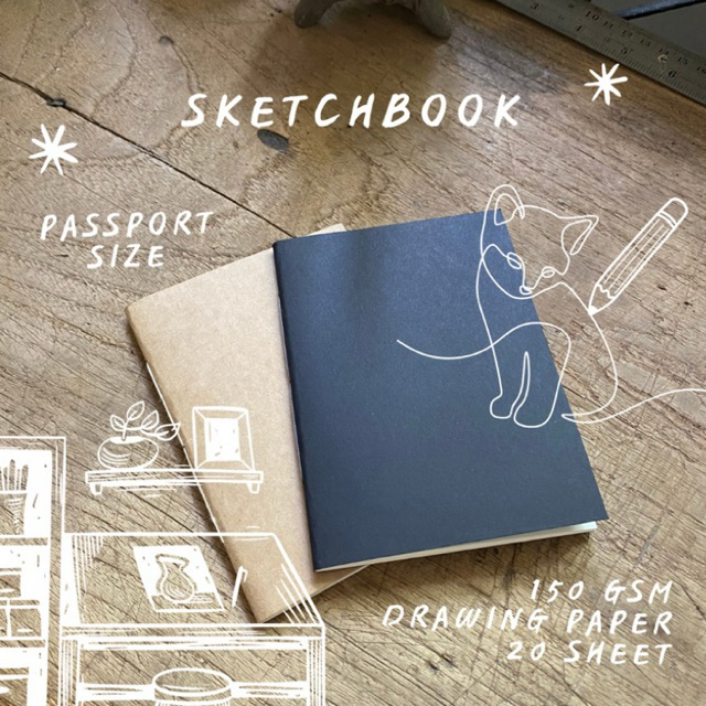 สมุดสเก็ซ- TN Refill • 150 gsm กระดาษ 2 แบบ (Passport Size) B7 • สมุดทำมือ