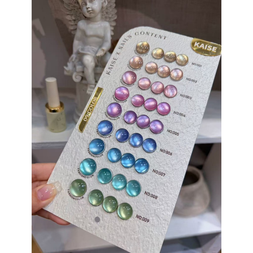 Pearl Pastel Cateye Satin Set 9สี ( KS15 ) Kaise x Nailscontent พร้อมชาร์จสำเร็จรูป