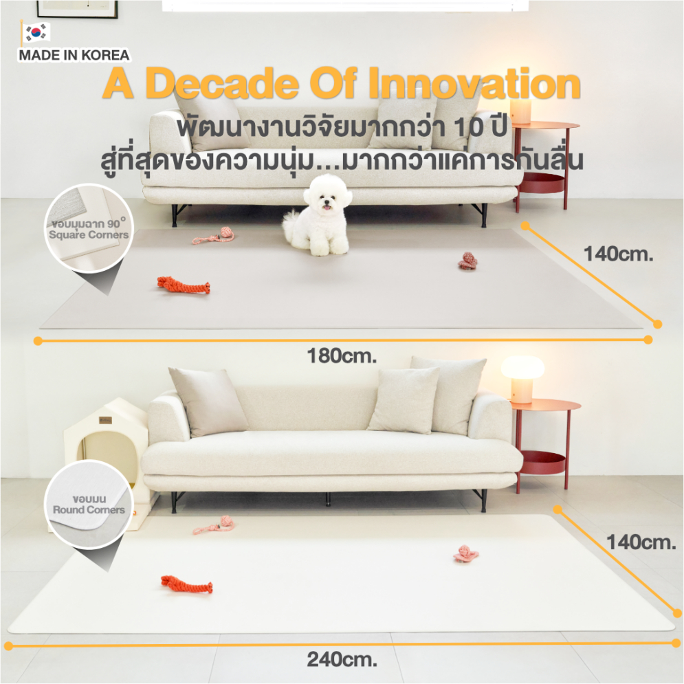 New PET PLAY MAT(Rug Type) แผ่นกันลื่นสุนัข รุ่นใหม่!(แบบเต็มผืน หน้ากว้าง140cm.) มี 2 ขนาด รูปที่ 8