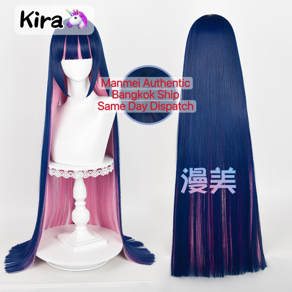 จัดส่งวันเดียวกรุงเทพ | MANMEI | Panty & Stocking With Garterbelt Stocking Anarchy Cosplay Wig 100m 