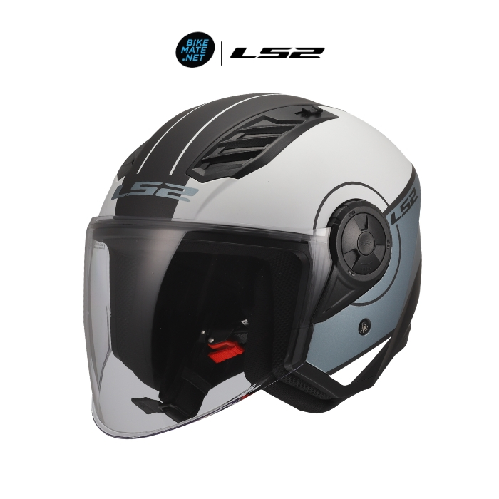 LS2 Helmets OF616 Airflow II Cover Matt Grey Blue - หมวกกันน็อคเปิดหน้า