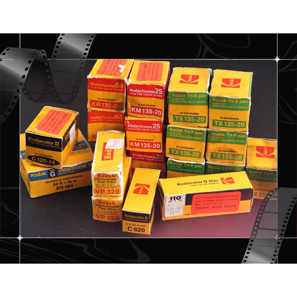 ฟิล์ม kodak vintage ปี 1970-80 หลายรายการ ยังไม่ผ่านการใช้งาน เหมาะสำหรับสะสม ไม่รับประกันการใช้งานครับ วัดดวงเอา😁😁😁