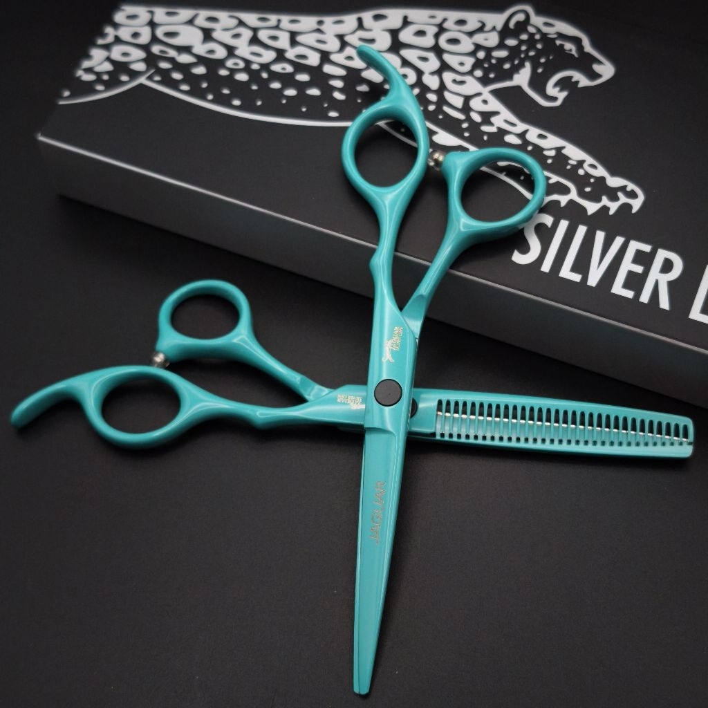 ถูก/แท้ Jaguar 1คู่ กรรไกรตัดผมจากัวร์  ขนาด 6 นิ้ว (สีเขียวมิ้นท์)