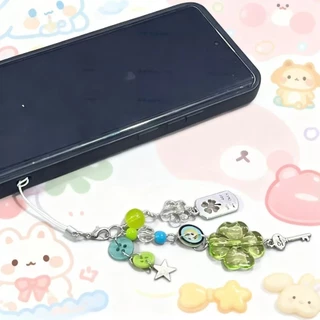L383 พวงกุญแจใบโคลเวอร์สี่แฉก นำโชค พร้อมส่งจากไทย