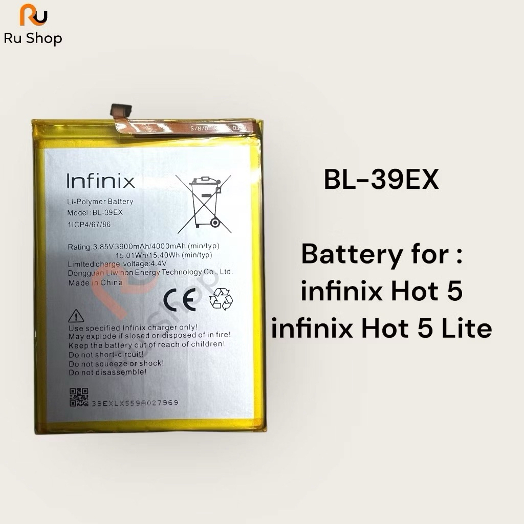 แบตเตอรี่ infinix Hot 5 / Hot 5 Lite BL-39EX 4000mAh ประกัน 3 เดือน