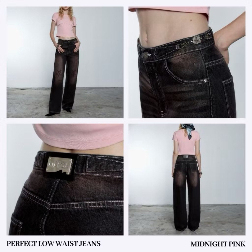 (ส่งต่อ) กางเกงยีนส์ Merge - Perfect Low Waist Jeans (Midnight Pink)