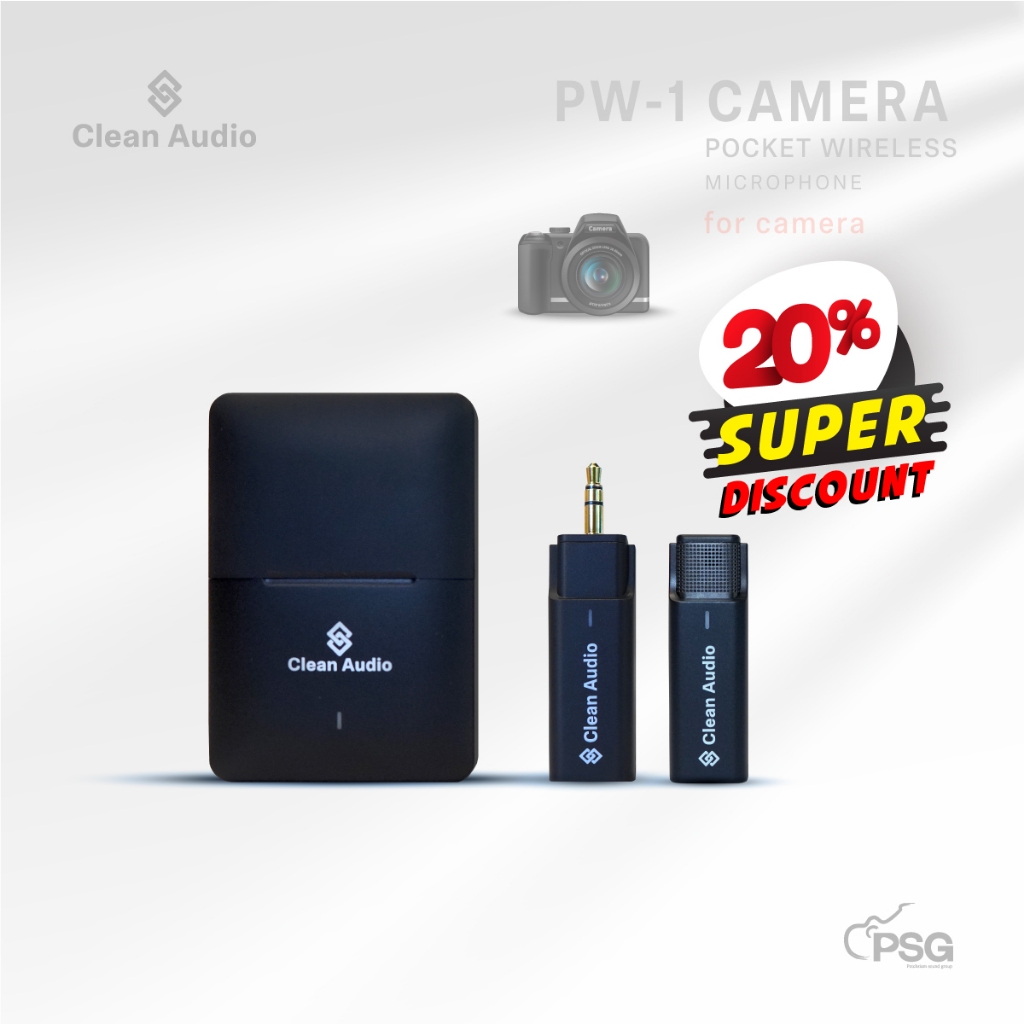 CLEAN AUDIO : PW-1/PW-2  ไมโครโฟนไร้สาย POCKET WIRELESS MICROPHONE ใช้ได้ทั้งมือถือและกล้อง ใช้ได้ 1