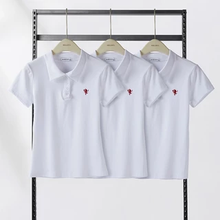 HELLDUL T0010เสื้อโปโลแขนสั้นคอปกปักลายสัตว์เล็กสุดปัง เนื้อผ้านุ่มสวยสะดุด ส่งจากไทย
