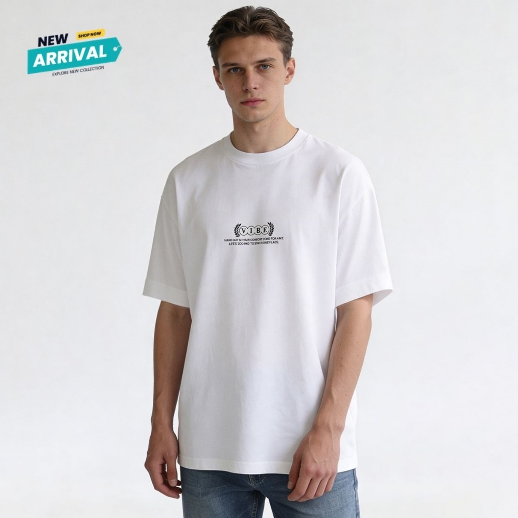 ESP เสื้อทีเชิ้ตโอเวอร์ไซซ์ ผู้ชาย สีขาว | Oversized T- shirt | 04137