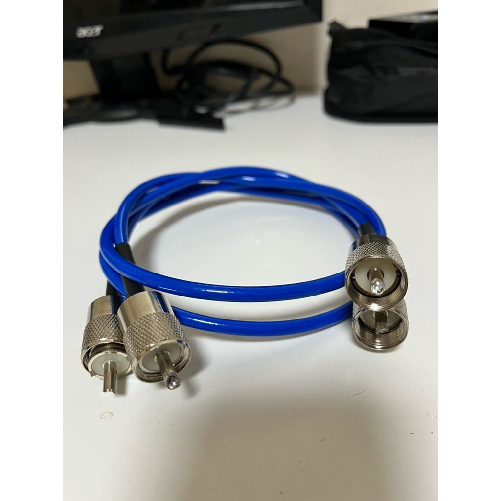 สายคู/สายนำสัญญาณ Rg-142 ขั่วPL-259 ยาว130เซนติเมตร ย่านความถี่160-170Mhz 1:1.1