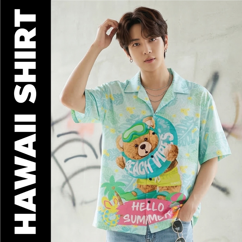 SK-06 เสื้อเชิ้ตลายหมีห่วงยางแบบห่วงใย