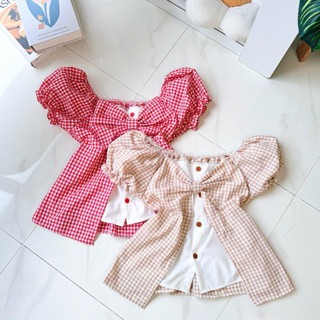 เสื้อสก็อต ( มี 2 ไซส์ ) แต่งโบว์หน้ากะดุม MM1