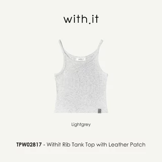Withit Rib Tank Top with Leather Patch เสื้อสายเดี่ยว - TPW02817