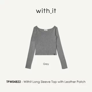 Withit Long Sleeve Top with Leather Patch เสื้อยืดแขนยาว - TPW04822