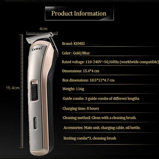 Kemei KM-418 ปัตตาเลี่ยนไฟฟ้า มอเตอร์พลังสูง ตัดแต่งแม่นยำ พร้อมหวีรองตัด 3 ขนาด ทนทานราคาดี