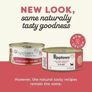 APPLAWS TIN IN JELLY & IN BROTH แอปลอว์ส อาหารเปียกแมวกระป๋องสูตรพิเศษ 70 กรัม (12กระป๋อง)