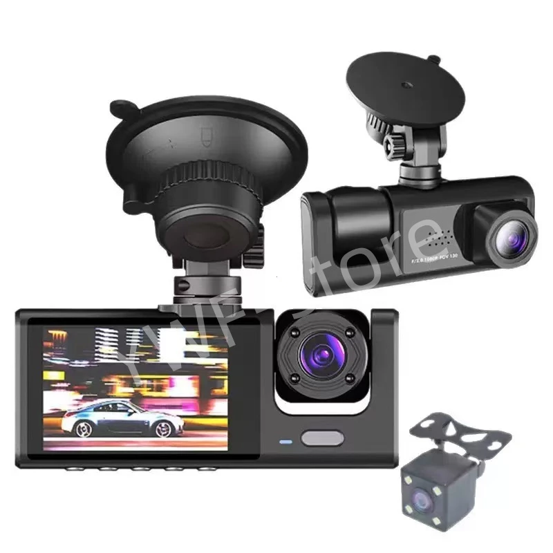 กล้องวิดีโอรถยนต์ HD กล้องติดรถยน กล้องติดรถยนต์ 3เลนส์ Dash Cam Car Camera 1080Pภาพชัดระดับ กล้องติดรถยนต์ thumbnail 3