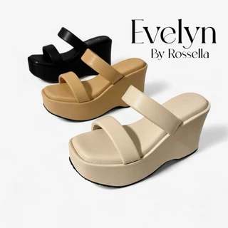 รองเท้าเตารีดคาดสายคู่ส้นสูง 4 นิ้ว ( พื้นนุ่มพิเศษ ) รุ่น Evelyn by Rossella