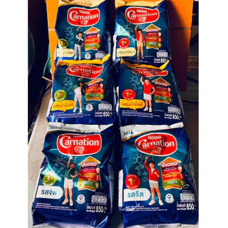 คาร์เนชัน 1+ สมาร์ทโก ผลิตภัณฑ์นมผง สูตร 3 รสจืด,น้ำผึ้ง,วานิลลา 850 ก.