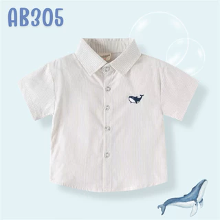 AB305 เสื้อเชิ้ตเด็กแขนสั้น เสื้อเชิ้ตออกงาน ใส่สบาย สินค้าพร้อมส่งในไทย 🇹🇭