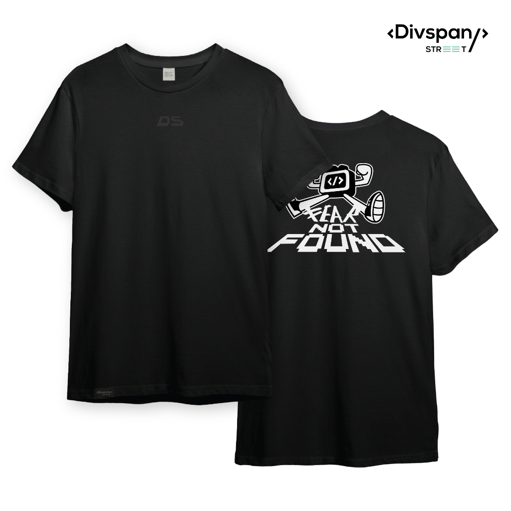 Divspan – เสื้อยืดดำ สตรีทมินิมอล รุ่น Fear Not Found