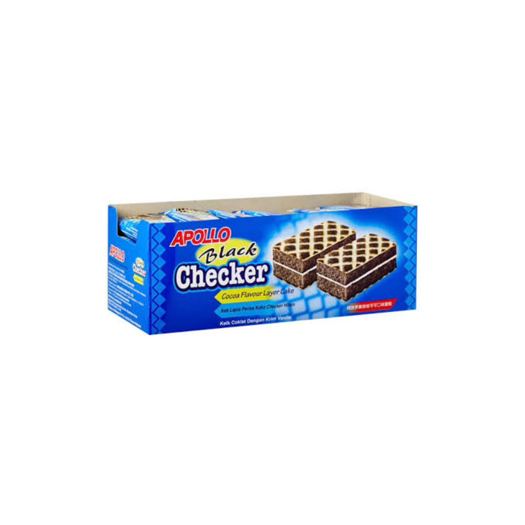 เค้กช็อกโกแลตนำเข้า Apollo Black Checker 1 กล่อง บรรจุ 24 ชิ้น