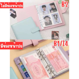 พร้อมส่ง🇹🇭แฟ้มหนังPUพาสเทล,Polka dotลายจุด (เฉพาะแฟ้ม) ขนาดA5 A6 แฟ้มเก็บการ์ด สมุดออมเงิน (AE) #B1 #B2 #I4