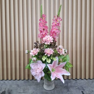 (แจกันแบบสุ่ม)ฟรีก้านเสียบ+การ์ด แจกันดอกไม้ประดิษฐ์ แจกันดอ…