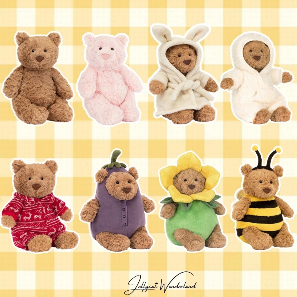 Jellycat Bartholomew Bear ตุ๊กตา Jellycat นุ่มและฟู วัสดุที่ปลอด ภัยของแท้ 100% จัดส่งจากประเทศไทย