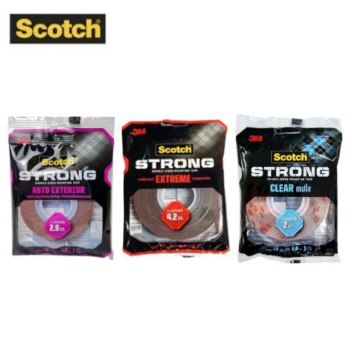 3M Scotch เทปกาวสองหน้า Extreme / Clear / Auto Exterior ขนาด 12 มม. x 2.5 ม.