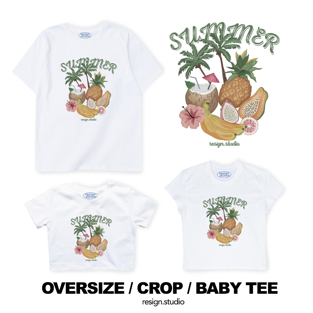 resign studio - Oversize/Crop/Babytee ลาย Summer fruit