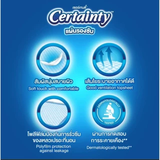 Certainty เซอร์เทนตี้ แผ่นรองซับผู้ใหญ่ ไซส์ L 10 ชิ้น x 12 แพ็ค (ยกลัง)