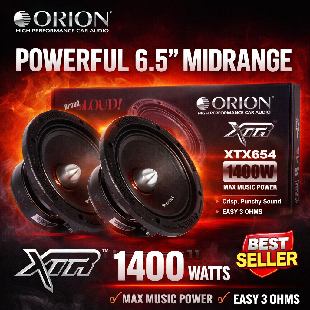 ลำโพง6.5นิ้ว ORION รุ่น XTX654 เฟสปลั๊ก รุ่นท้อปตัวแรง พลังเสียงสูงสุด1400 วัตต์ ที่ 4โอม ของแท้