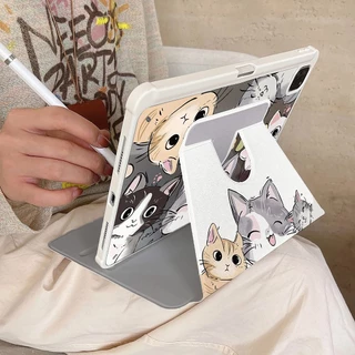 ⭐พร้อมส่ง⭐เคส Samsung Tab S11 S9+ S9FE หมุนได้ 360° ครอบครัวแมว S10+ S10FE S8 มีที่ใส่ปากกา S6 Lite